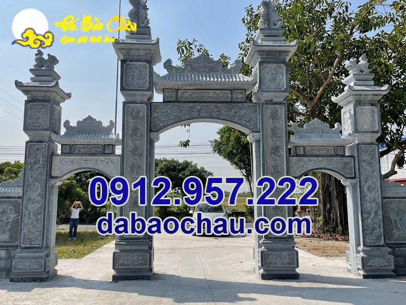 Cổng đá tại Hải Phòng Quảng Ninh giúp tổng thể công trình thêm phần bề thế, cổ kính
