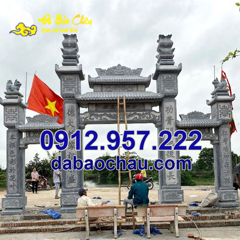 Cổng đá tại Hải Phòng Quảng Ninh được sản xuất chủ yếu bằng đá xanh đen 