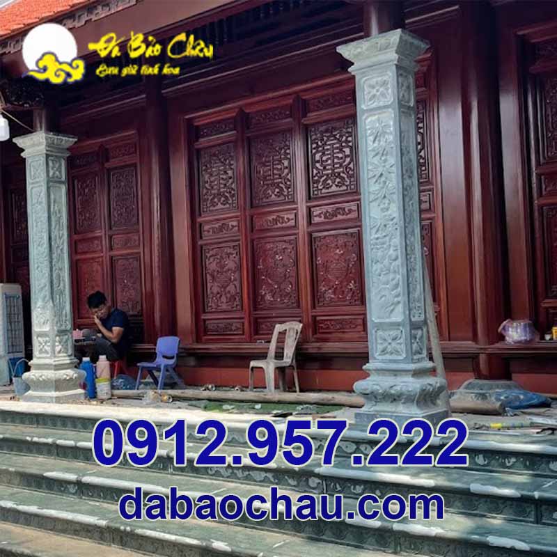 Đá mỹ nghệ Bảo Châu chế tác cột hiên cột đồng trụ nhà thờ họ tại Hà Nội chất lượng uy tín