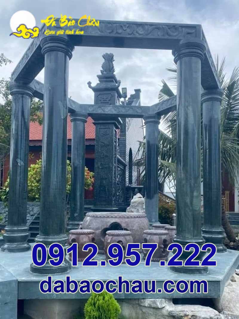 Mẫu cột hiên cột đồng trụ đá nhà thờ họ Sài Gòn Bình Dương Đồng Nai thể hiện giá trị thẩm mỹ cao
