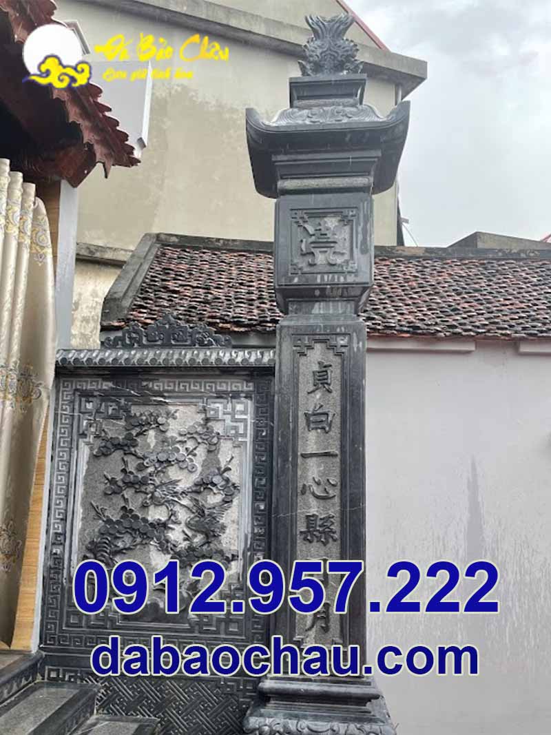 Mẫu cột đồng trụ đá nhà thờ họ tại Thái Bình đẹp