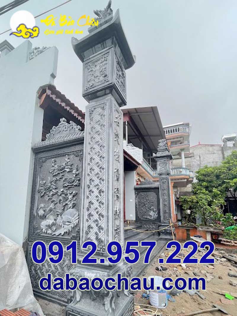 Mẫu cột hiên đá cột đồng trụ đá đẹp tại Phú Thọ được người dân chú trọng lắp đặt