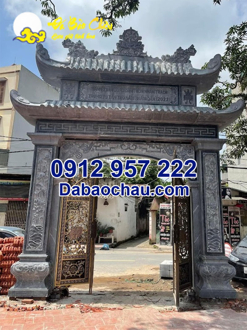 Cổng đá đẹp có mái tại Quảng Bình Quảng Trị 