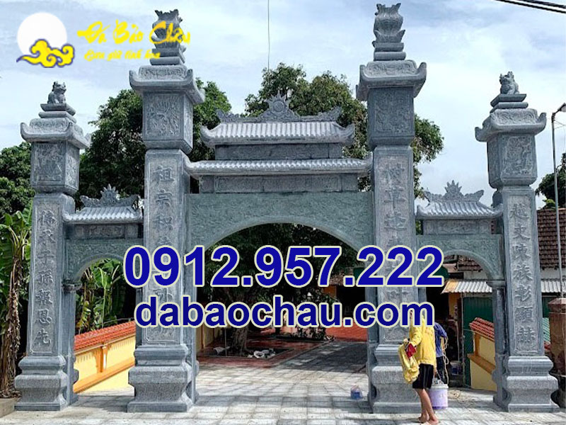 Cổng tam quan bằng đá nhà thờ họ đẹp tại Nghệ An Hà Tĩnh tinh xảo