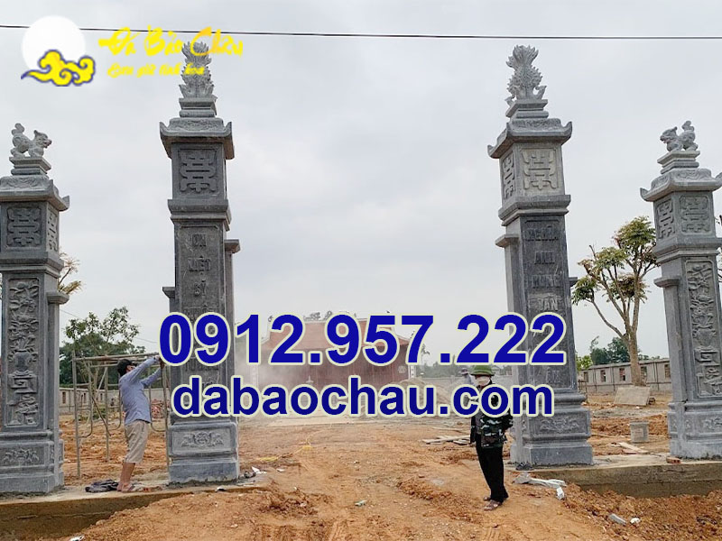 Cổng tam quan đá nhà thờ họ tại Hà Nội giúp công trình thêm bề thế, cổ kính
