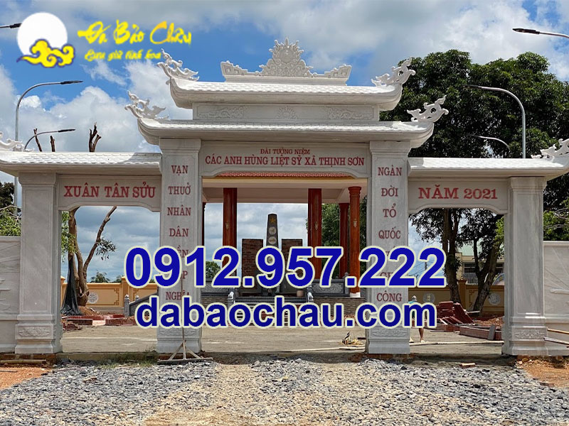 Công trình cổng tam quan bằng đá tại Tuyên Quang Bắc Kạn sử dụng đá trắng