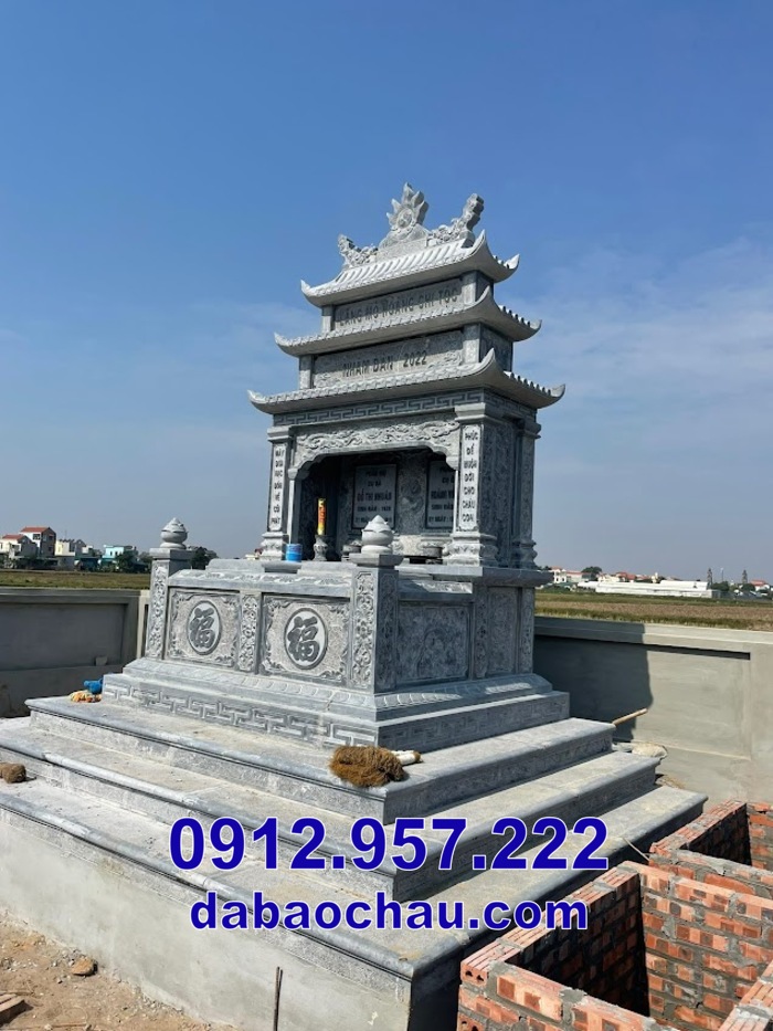 Mẫu mộ đôi bằng đá tại Kiên Giang